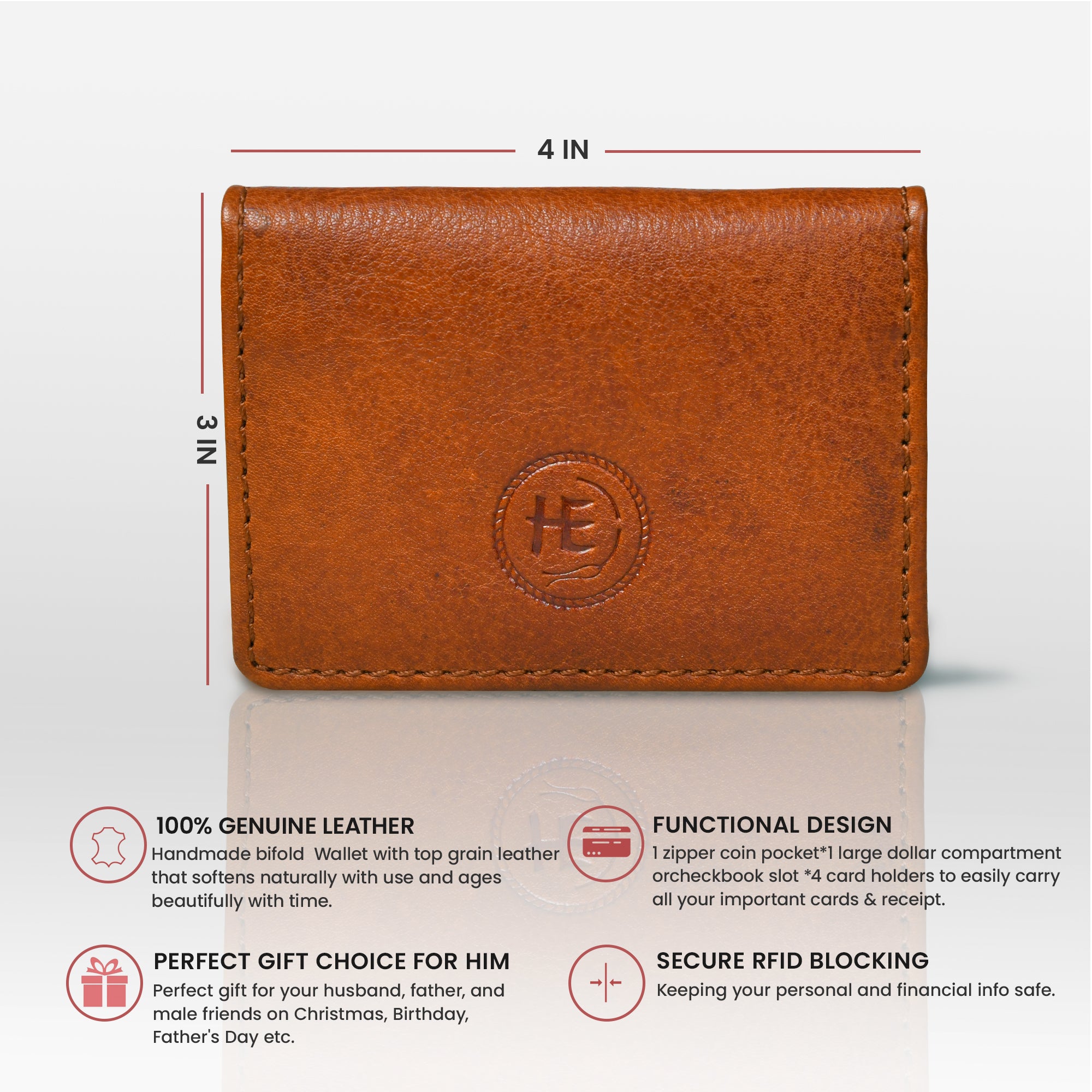 Classic Leather Card Wallet - Brown Colour